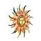 26" Stainless Steel Metal Sun Face Home Wall Décor